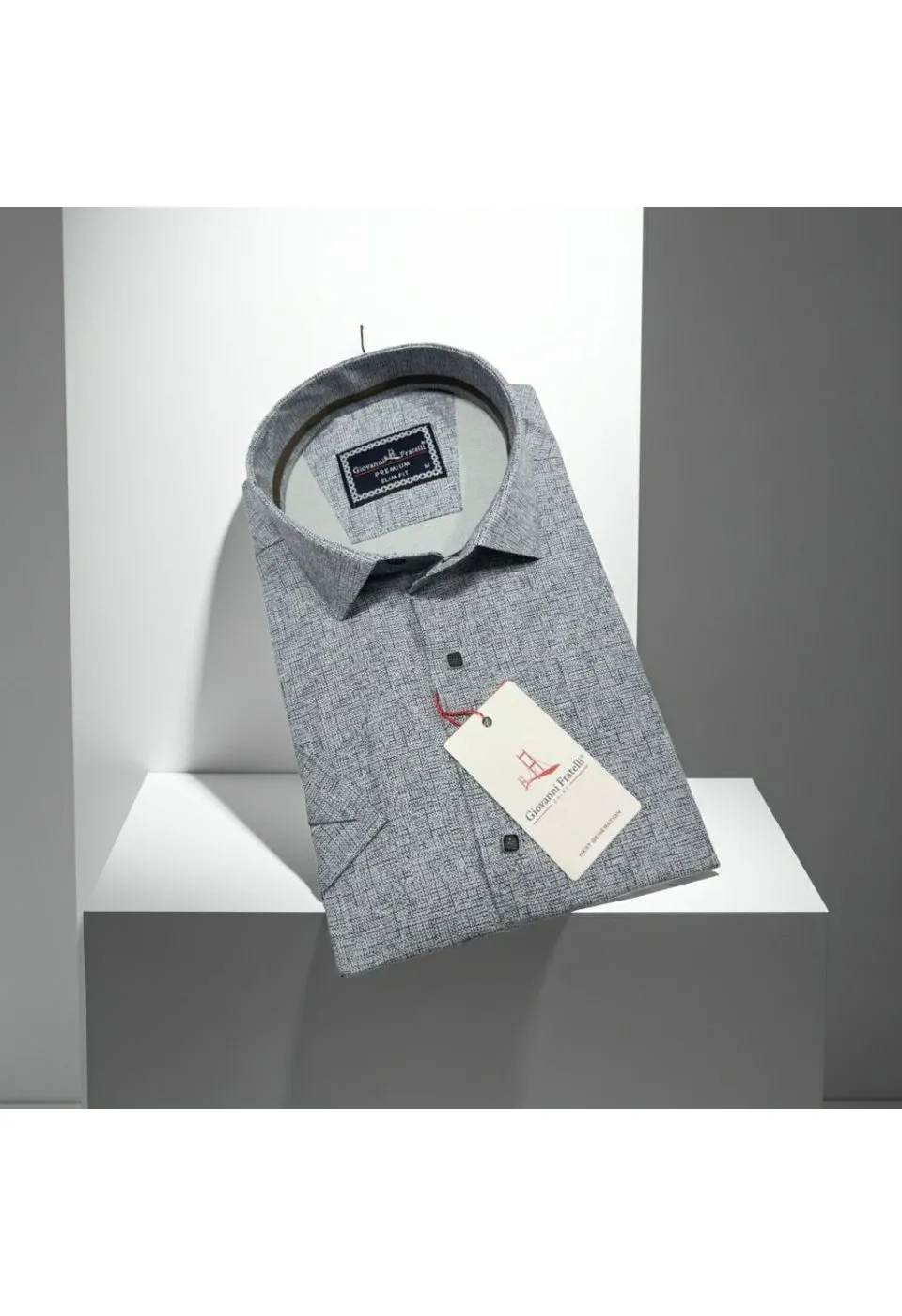 Slim Fit Kısa Kol Desenli Erkek Gömlek 3GMK321136007 - Giovanni Fratelli