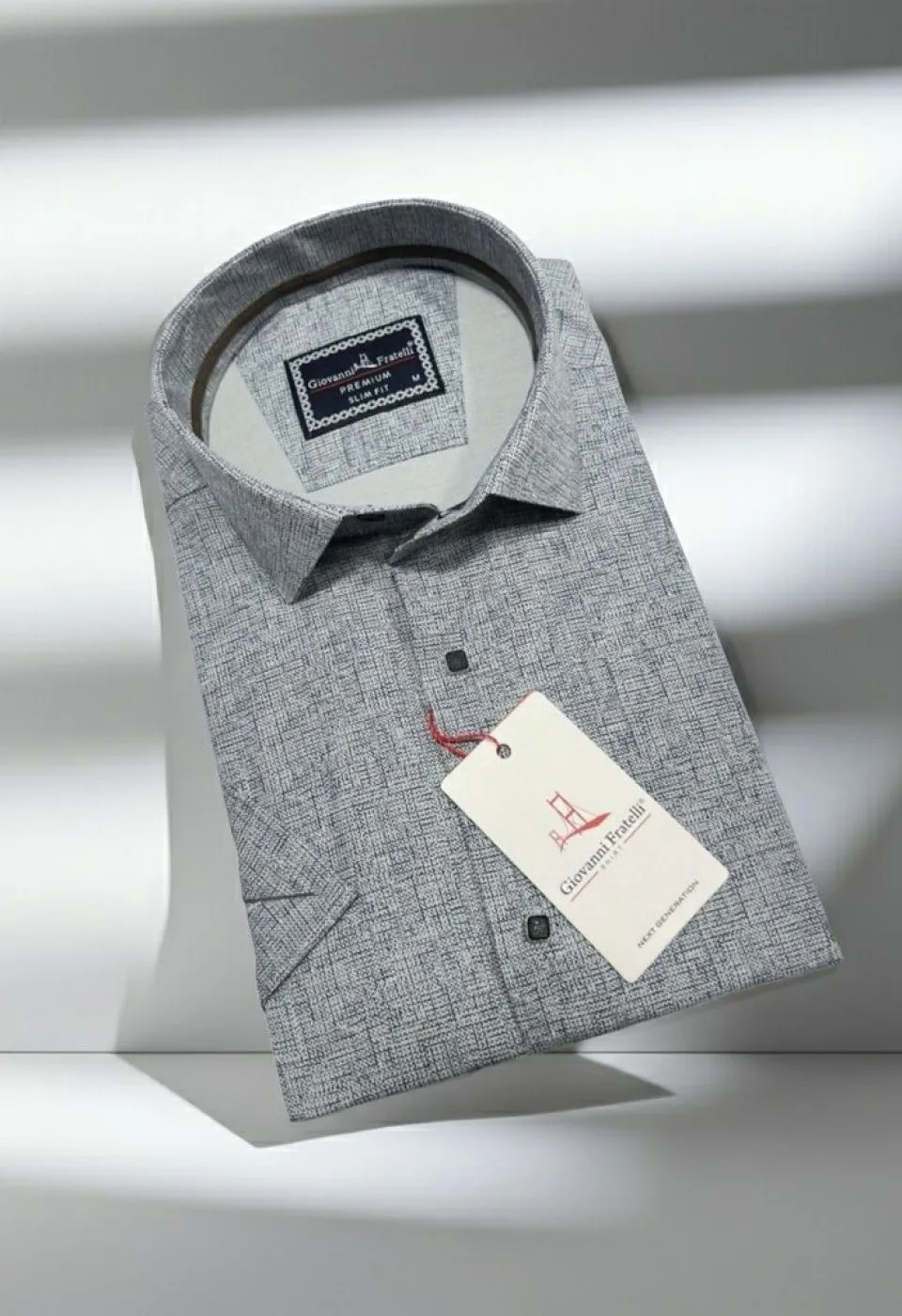 Slim Fit Kısa Kol Desenli Erkek Gömlek 3GMK321136007 - Giovanni Fratelli