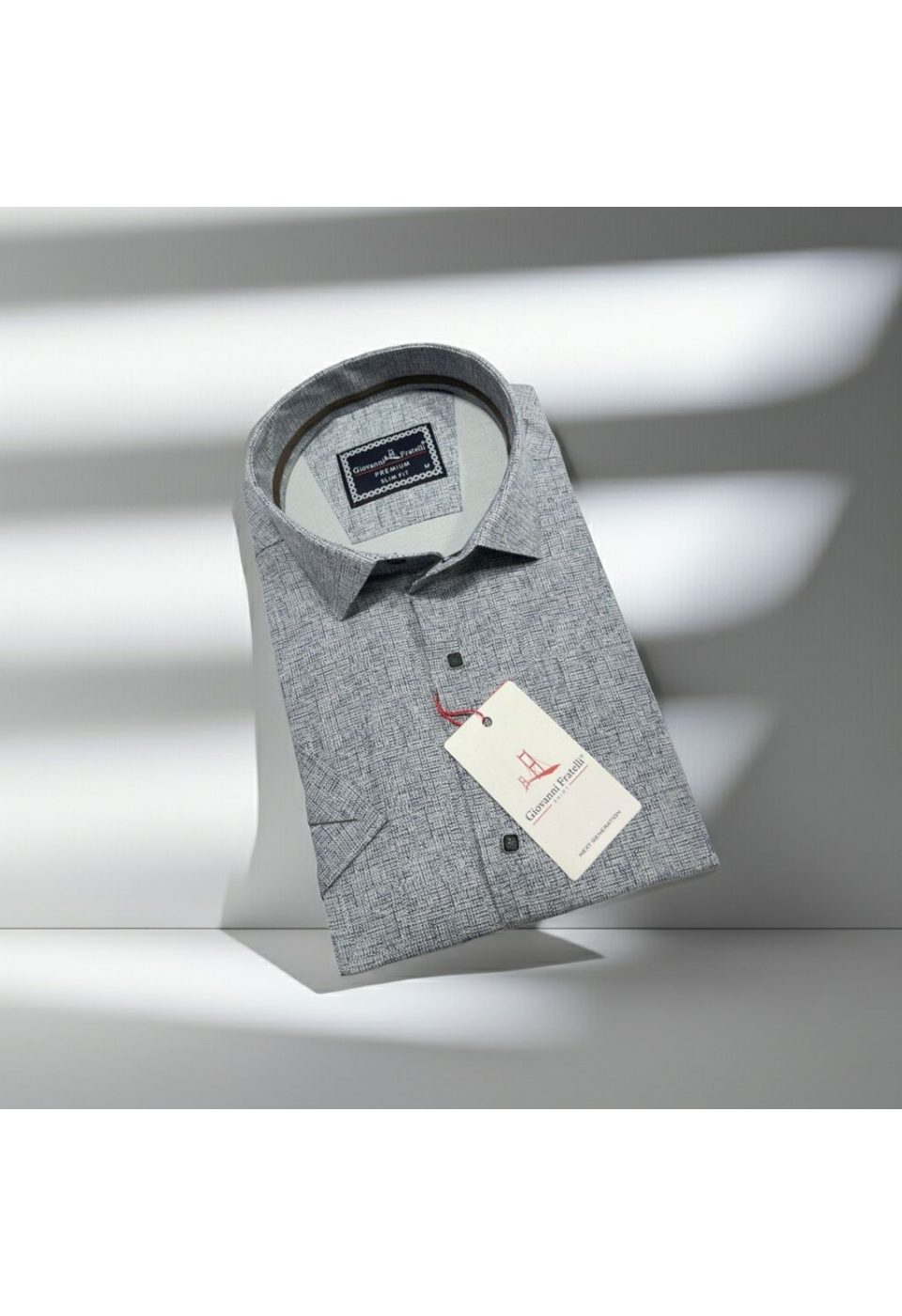 Slim Fit Kısa Kol Desenli Erkek Gömlek 3GMK321136007 - Giovanni Fratelli