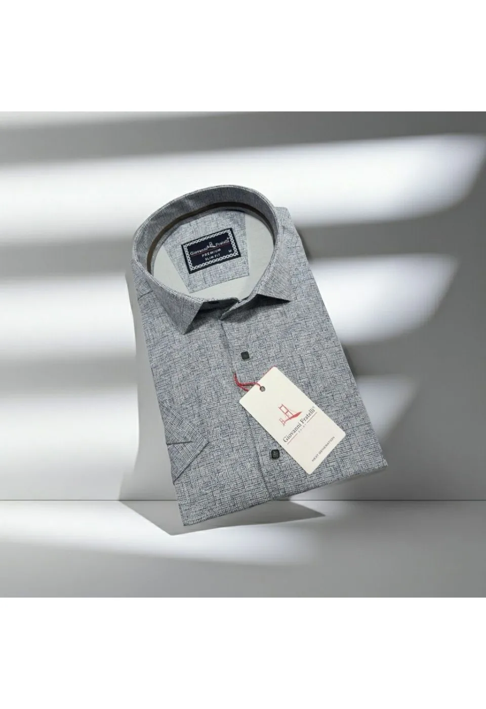 Slim Fit Kısa Kol Desenli Erkek Gömlek 3GMK321136007 - Giovanni Fratelli