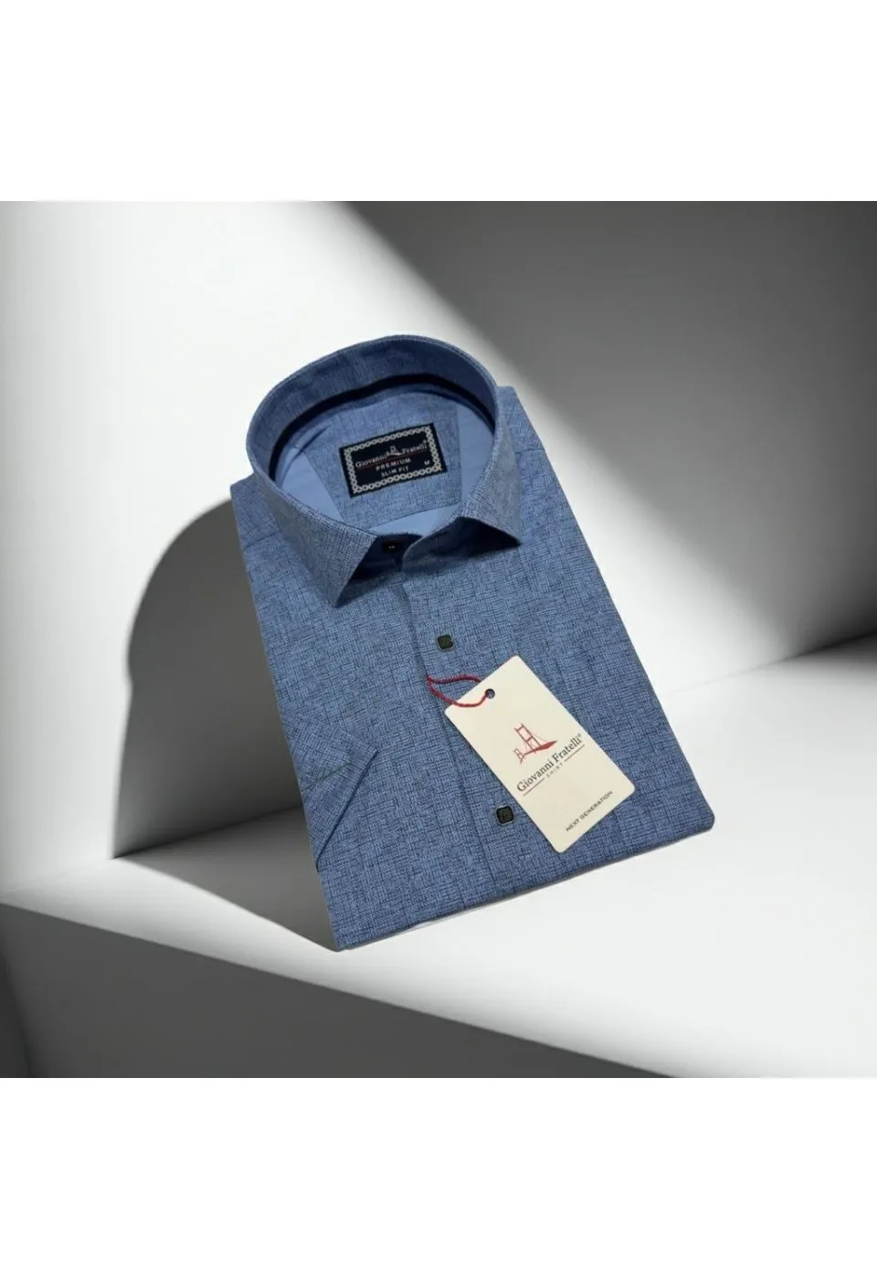 Slim Fit Kısa Kol Desenli Erkek Gömlek 3GMK321136009 - Giovanni Fratelli