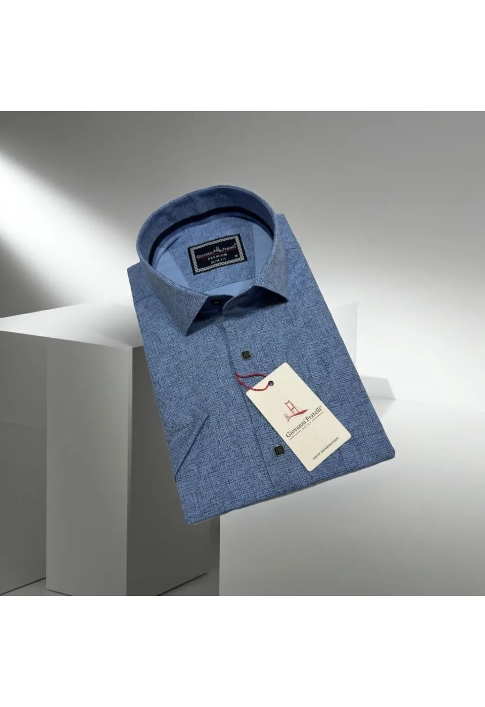 Slim Fit Kısa Kol Desenli Erkek Gömlek 3GMK321136009 - Giovanni Fratelli