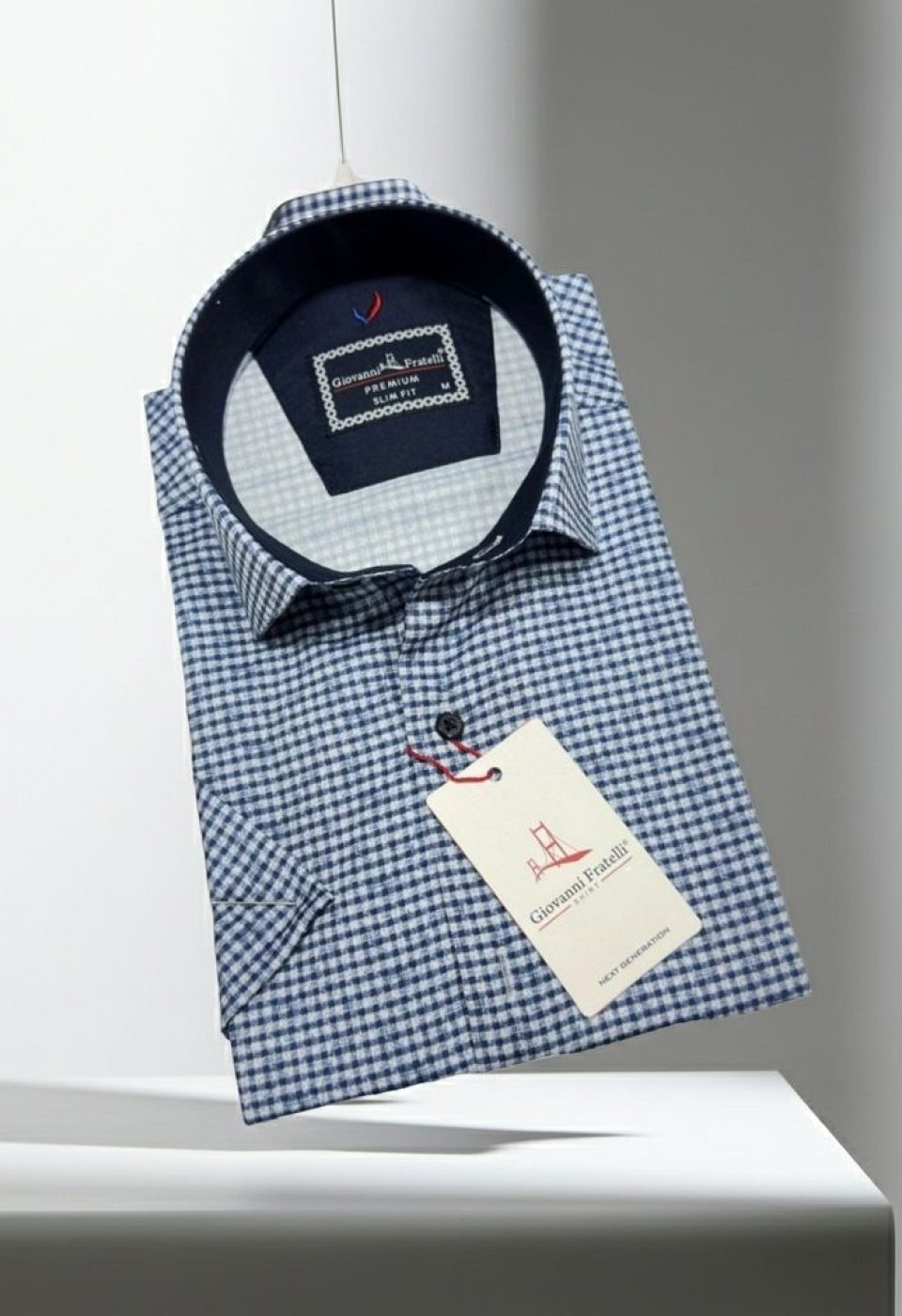Slim Fit Kısa Kol Desenli Erkek Gömlek 3GMK321137001