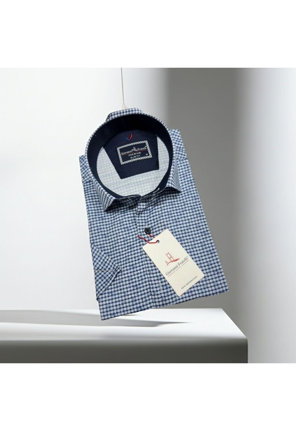 Slim Fit Kısa Kol Desenli Erkek Gömlek 3GMK321137001 - Giovanni Fratelli