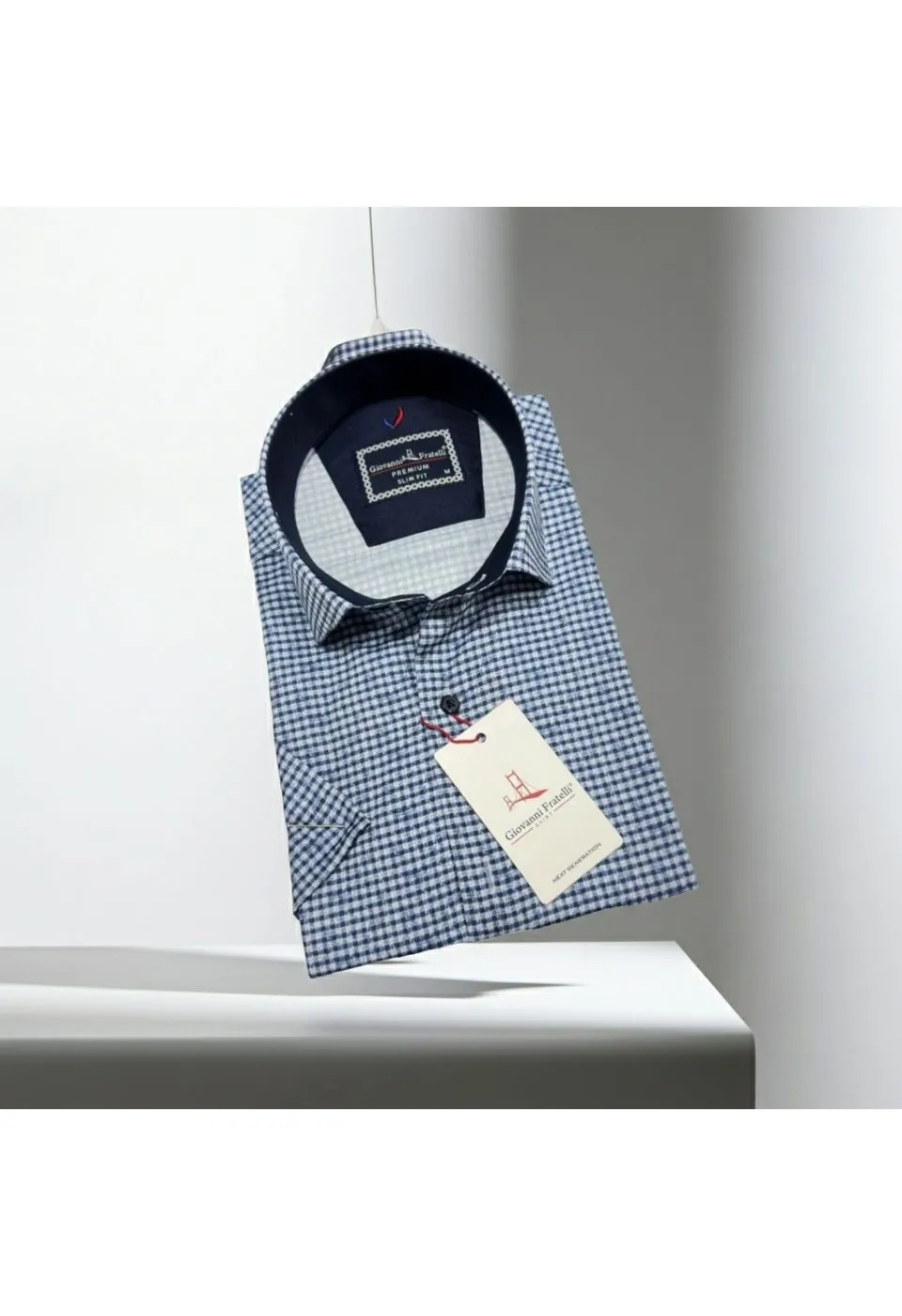 Slim Fit Kısa Kol Desenli Erkek Gömlek 3GMK321137001 - Giovanni Fratelli