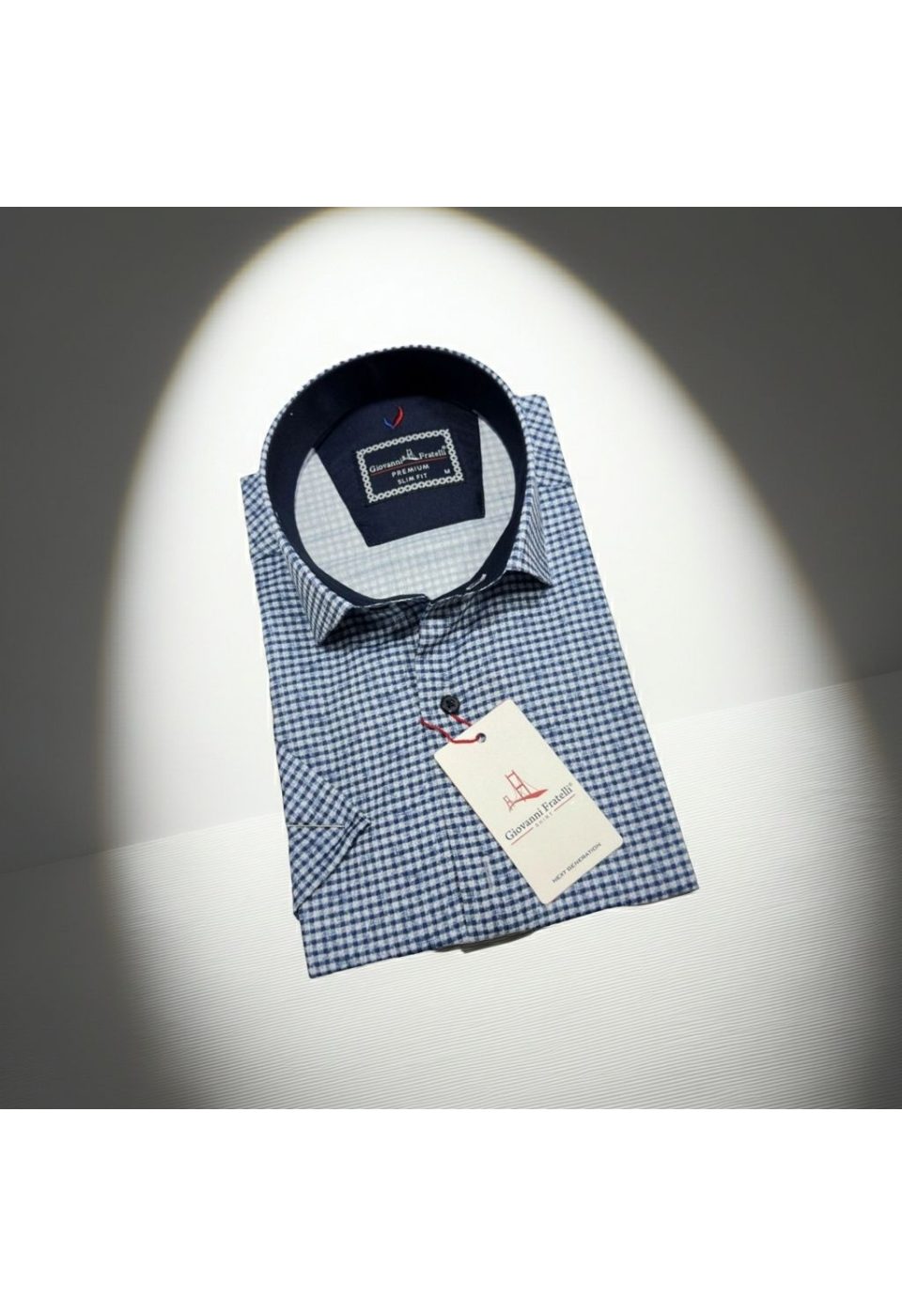 Slim Fit Kısa Kol Desenli Erkek Gömlek 3GMK321137001 - Giovanni Fratelli