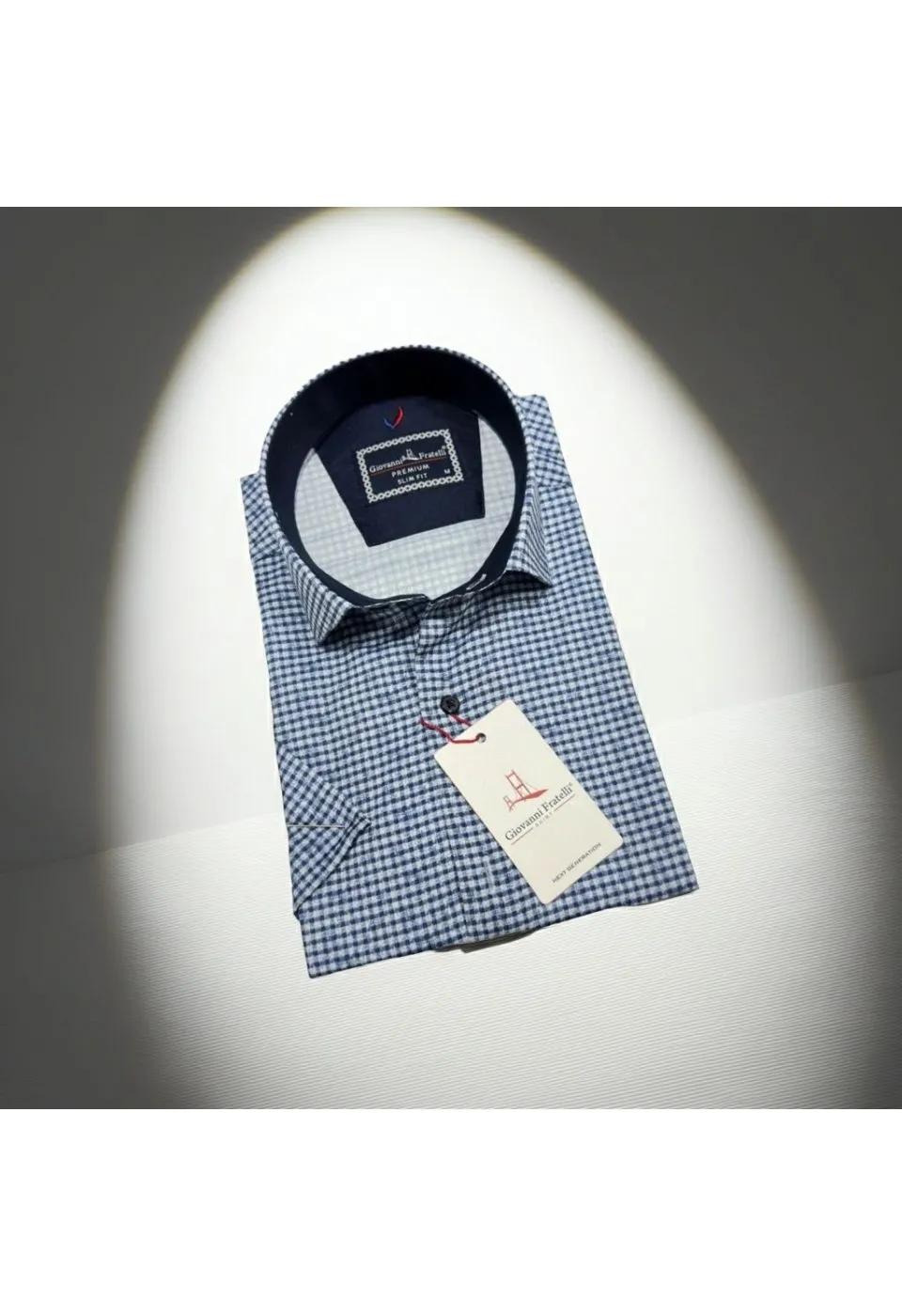 Slim Fit Kısa Kol Desenli Erkek Gömlek 3GMK321137001 - Giovanni Fratelli