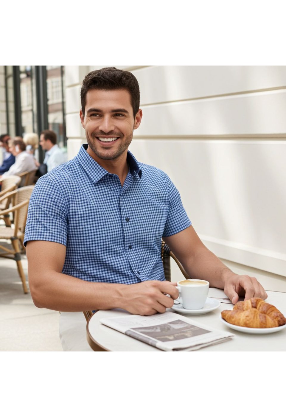 Slim Fit Kısa Kol Desenli Erkek Gömlek 3GMK321137002 - Giovanni Fratelli