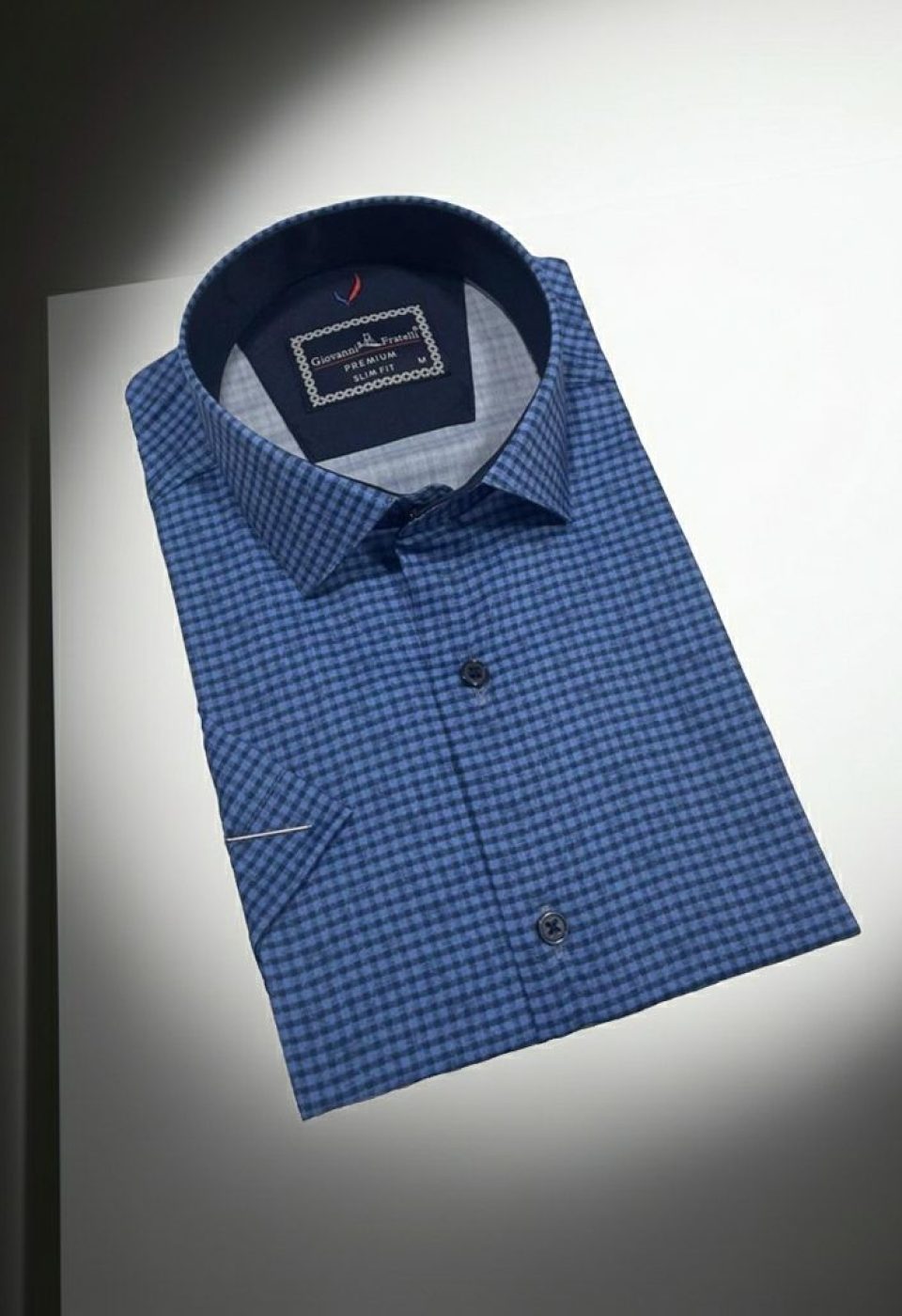 Slim Fit Kısa Kol Desenli Erkek Gömlek 3GMK321137004