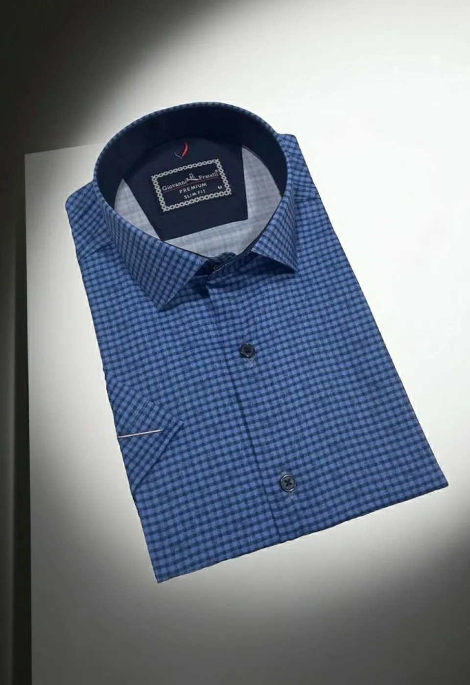 Slim Fit Kısa Kol Desenli Erkek Gömlek 3GMK321137004