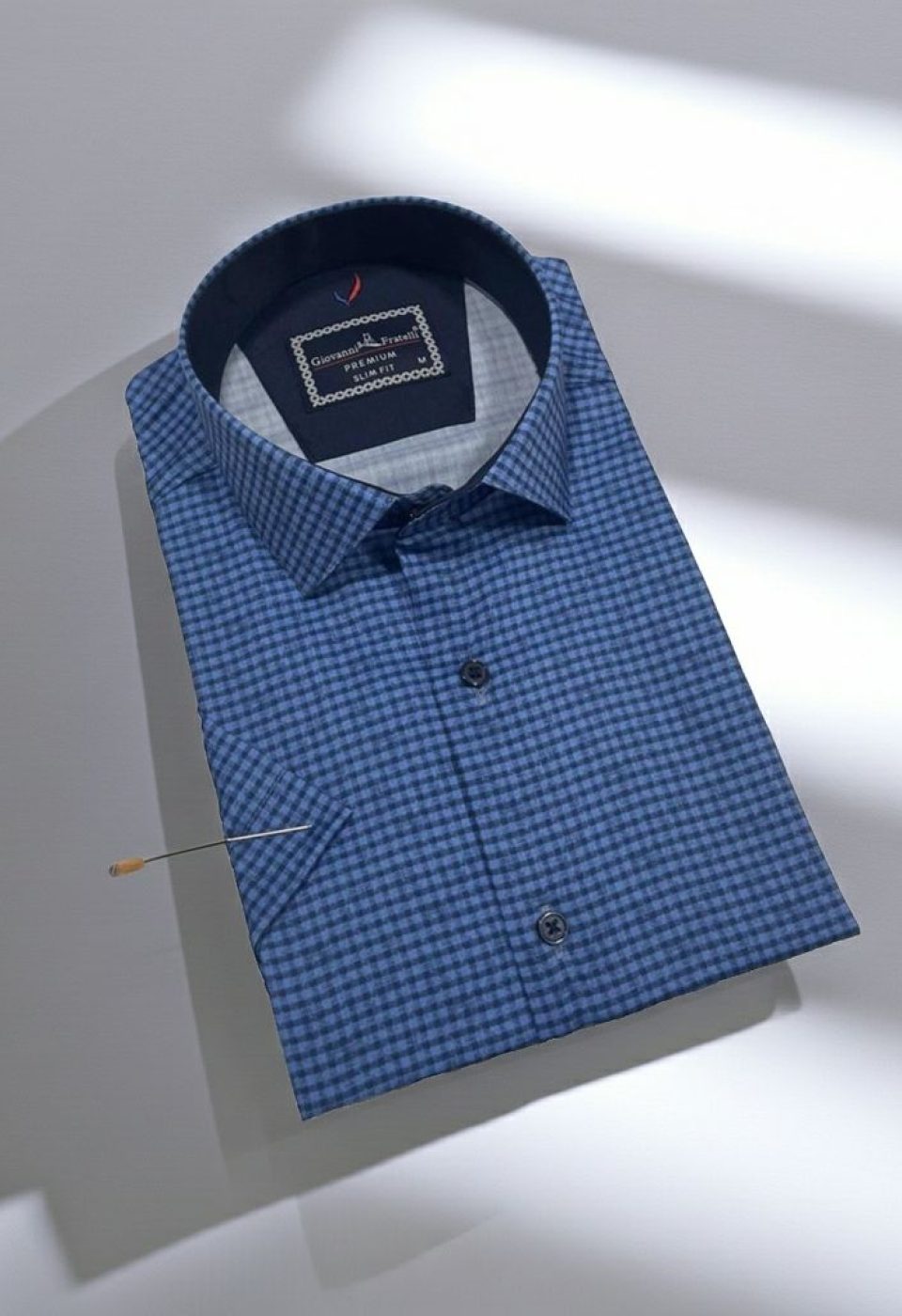 Slim Fit Kısa Kol Desenli Erkek Gömlek 3GMK321137004 - Giovanni Fratelli