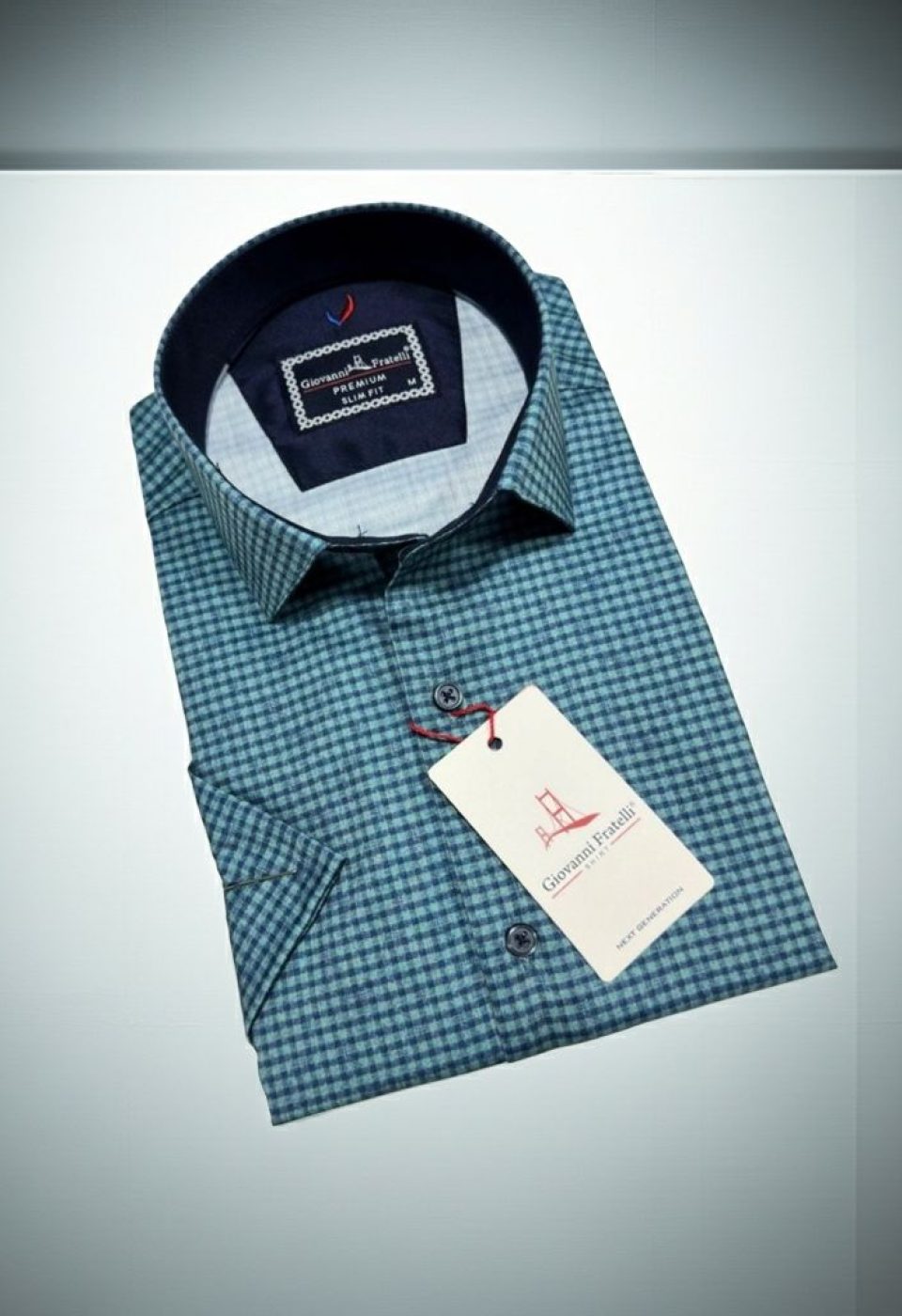 Slim Fit Kısa Kol Desenli Erkek Gömlek 3GMK321137005