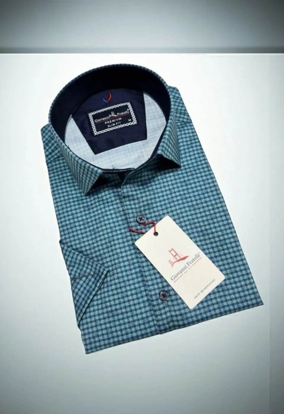 Slim Fit Kısa Kol Desenli Erkek Gömlek 3GMK321137005
