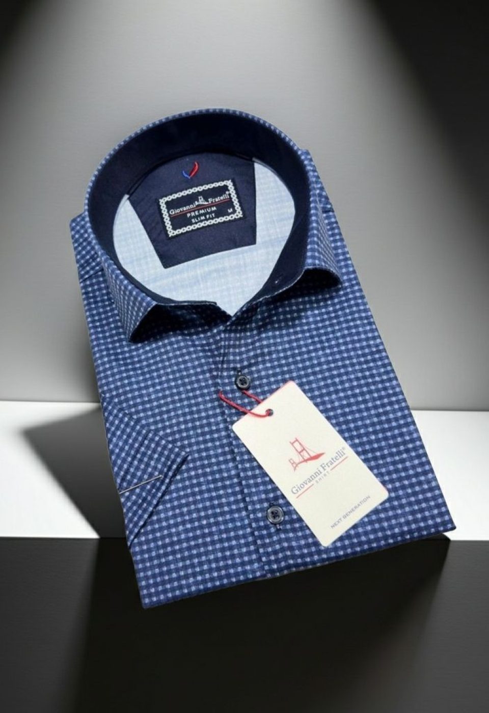 Slim Fit Kısa Kol Desenli Erkek Gömlek 3GMK321137006