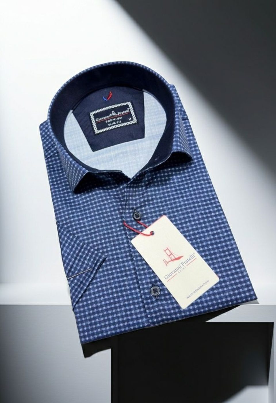 Slim Fit Kısa Kol Desenli Erkek Gömlek 3GMK321137006