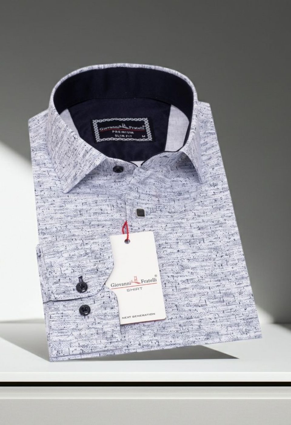 Slim Fit Uzun Kol Desenli Erkek Gömlek 3GMK311138001 - Giovanni Fratelli