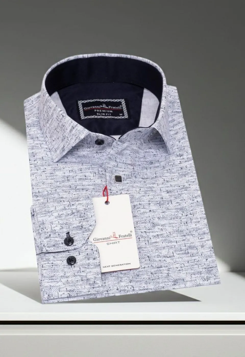 Slim Fit Uzun Kol Desenli Erkek Gömlek 3GMK311138001 - Giovanni Fratelli