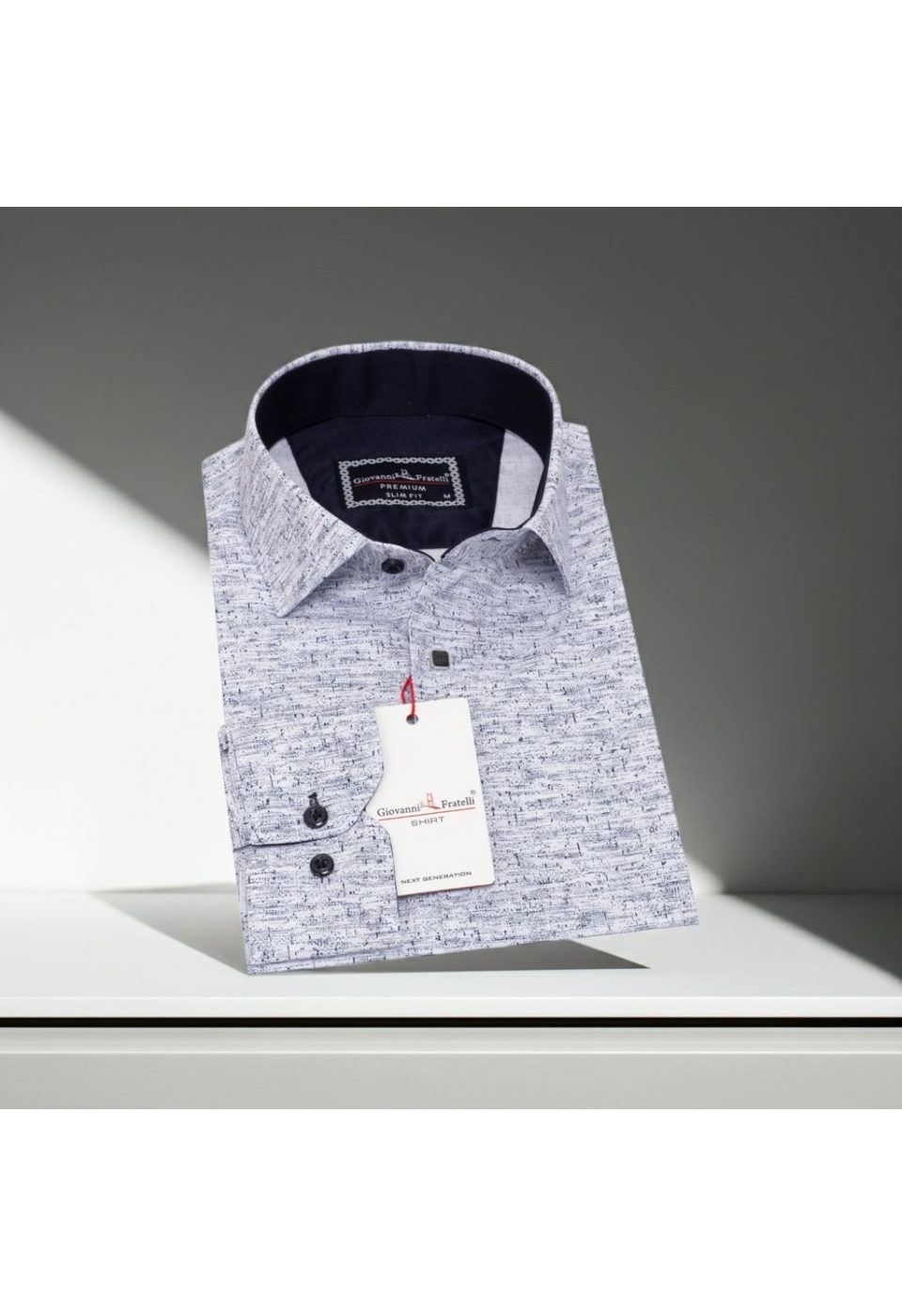 Slim Fit Uzun Kol Desenli Erkek Gömlek 3GMK311138001 - Giovanni Fratelli