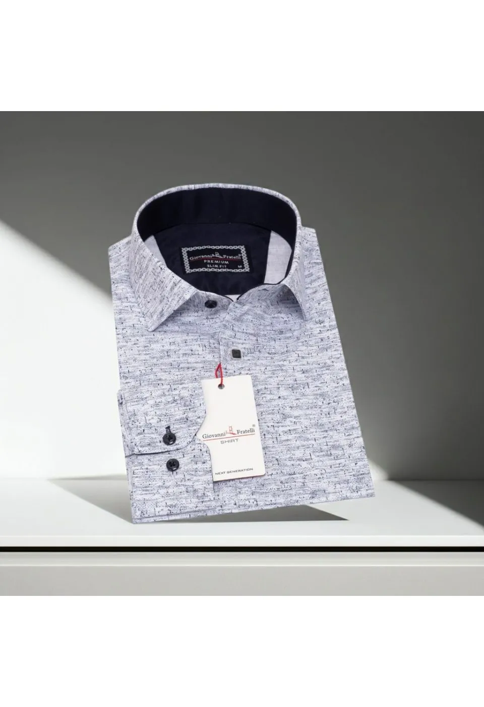 Slim Fit Uzun Kol Desenli Erkek Gömlek 3GMK311138001 - Giovanni Fratelli