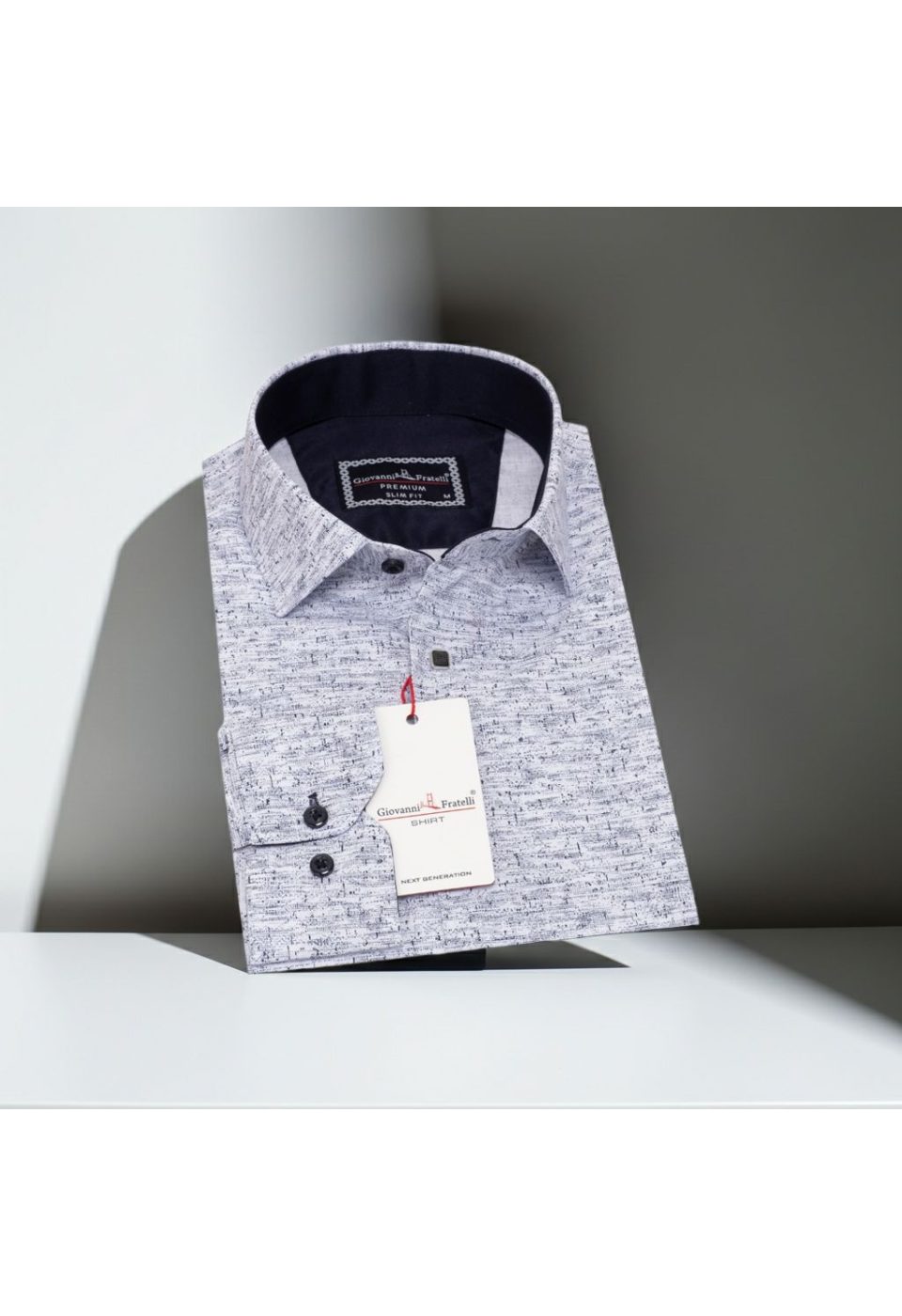 Slim Fit Uzun Kol Desenli Erkek Gömlek 3GMK311138001 - Giovanni Fratelli