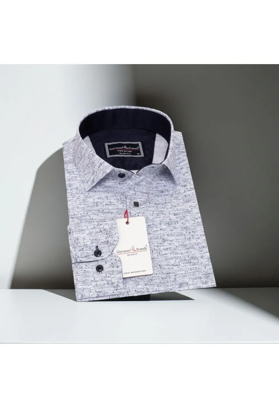 Slim Fit Uzun Kol Desenli Erkek Gömlek 3GMK311138001 - Giovanni Fratelli