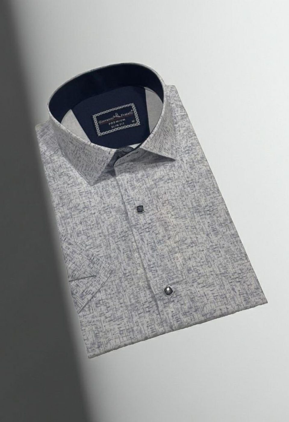 Slim Fit Kısa Kol Desenli Erkek Gömlek 3GMK321138001