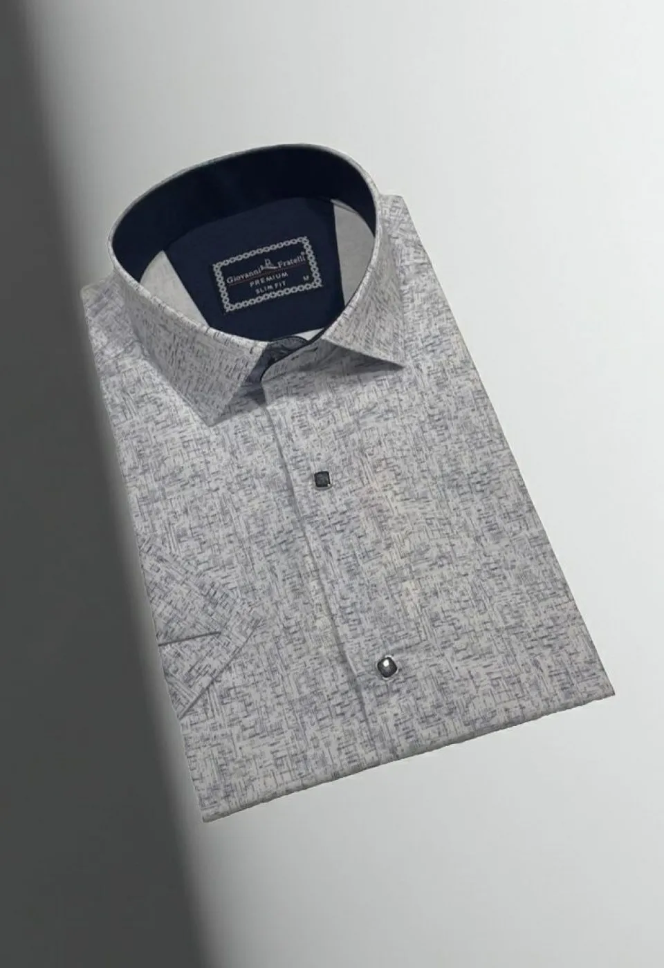 Slim Fit Kısa Kol Desenli Erkek Gömlek 3GMK321138001 - Giovanni Fratelli