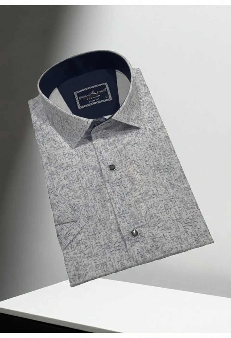Slim Fit Kısa Kol Desenli Erkek Gömlek 3GMK321138001 - Giovanni Fratelli