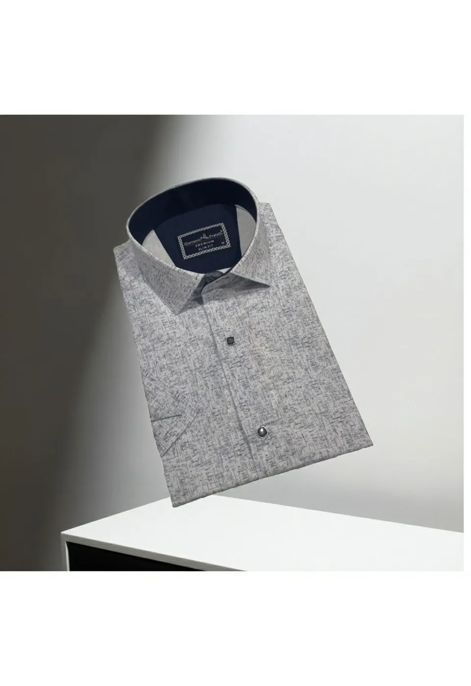 Slim Fit Kısa Kol Desenli Erkek Gömlek 3GMK321138001 - Giovanni Fratelli
