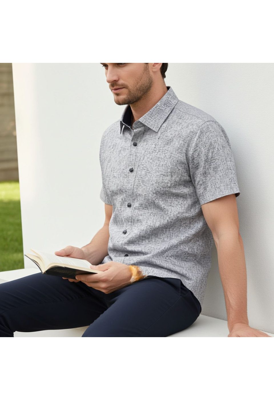 Slim Fit Kısa Kol Desenli Erkek Gömlek 3GMK321138001 - Giovanni Fratelli