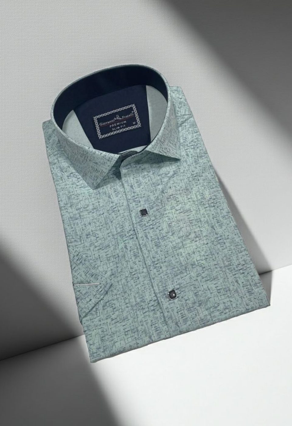Slim Fit Kısa Kol Desenli Erkek Gömlek 3GMK321138002 - Giovanni Fratelli