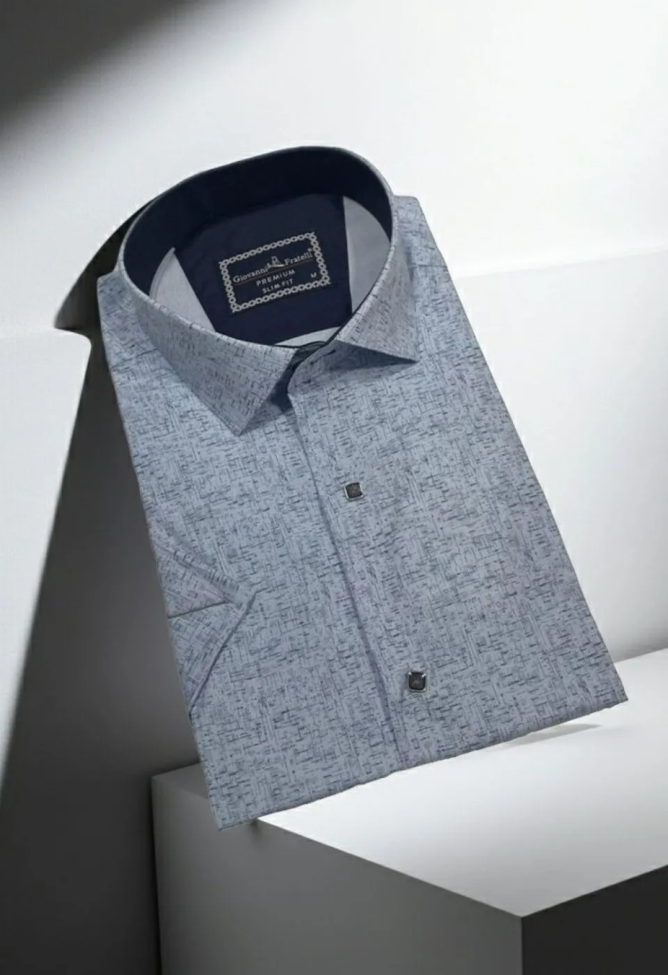 Slim Fit Kısa Kol Desenli Erkek Gömlek 3GMK321138003 - Giovanni Fratelli