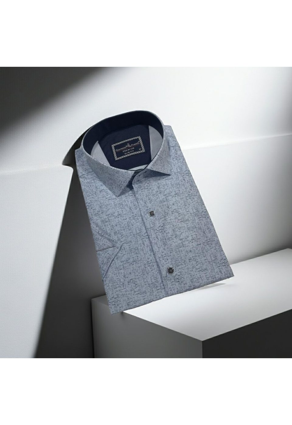 Slim Fit Kısa Kol Desenli Erkek Gömlek 3GMK321138003 - Giovanni Fratelli