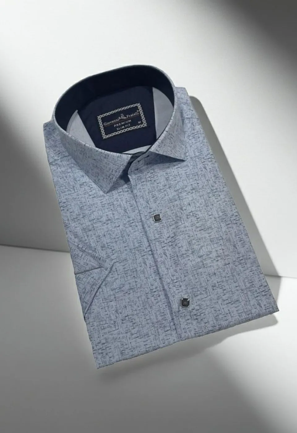 Slim Fit Kısa Kol Desenli Erkek Gömlek 3GMK321138003 - Giovanni Fratelli