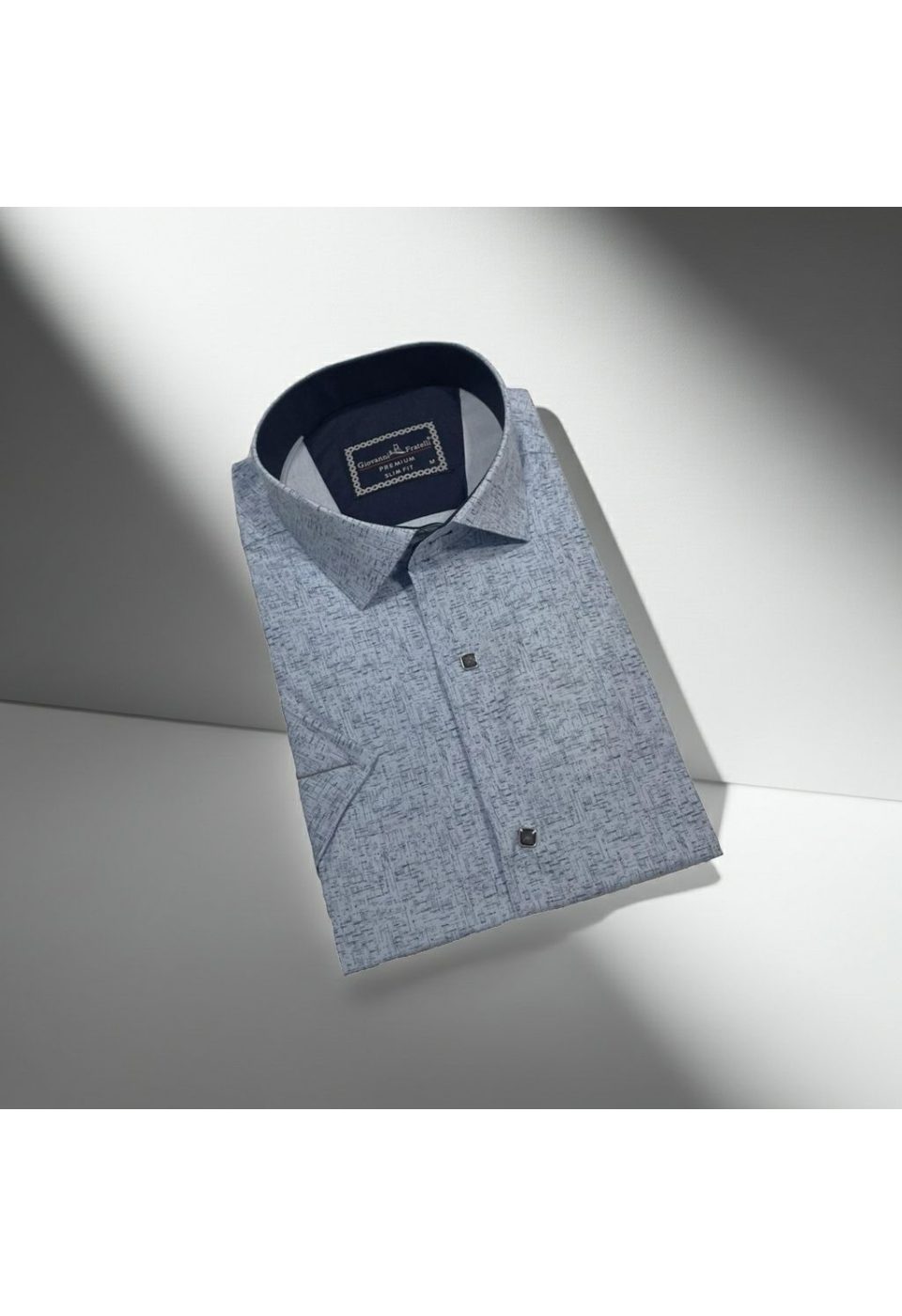 Slim Fit Kısa Kol Desenli Erkek Gömlek 3GMK321138003 - Giovanni Fratelli