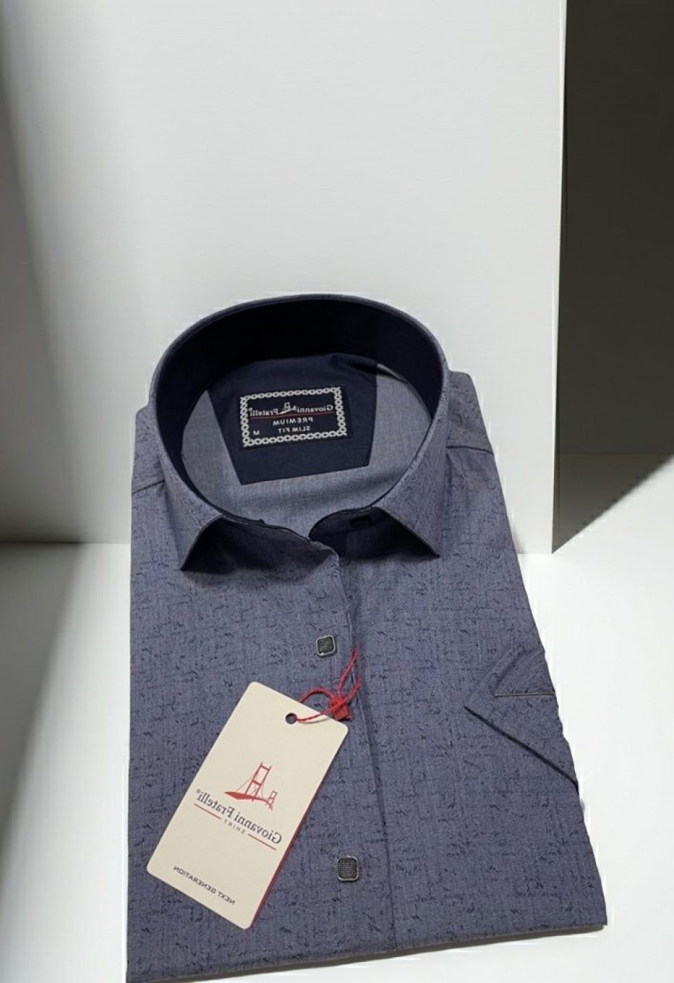 Slim Fit Kısa Kol Desenli Erkek Gömlek 3GMK321139003