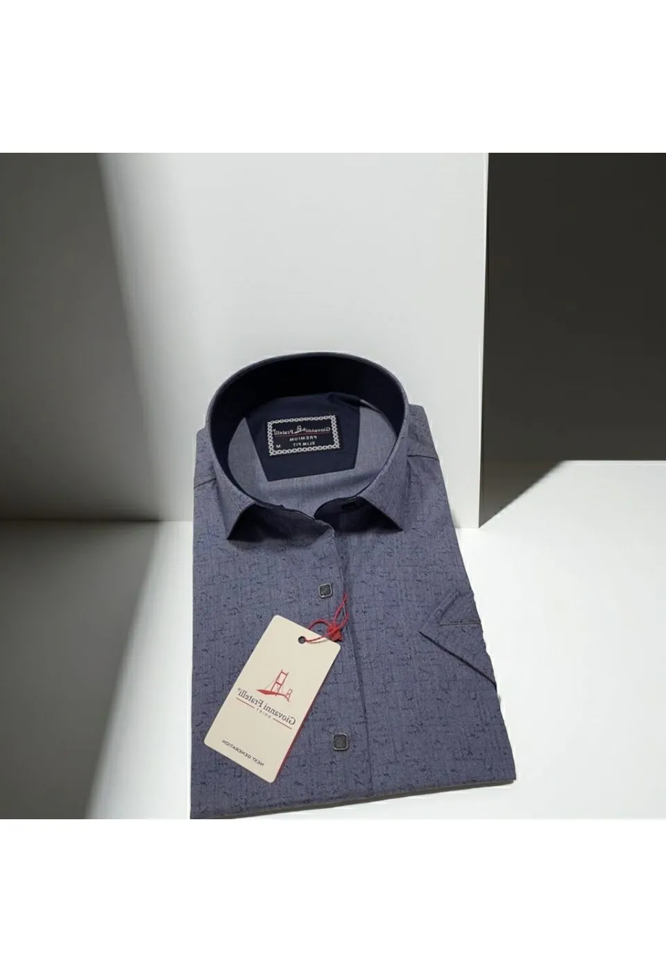 Slim Fit Kısa Kol Desenli Erkek Gömlek 3GMK321139003 - Giovanni Fratelli