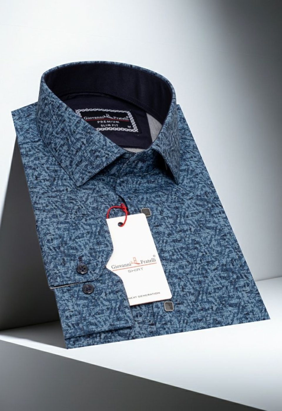 Slim Fit Uzun Kol Desenli Erkek Gömlek 3GMK311139006