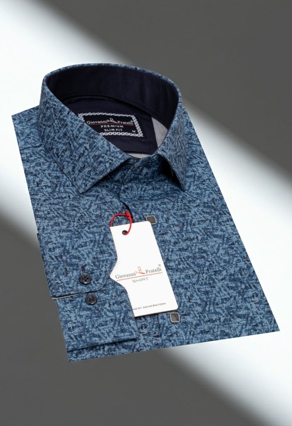 Slim Fit Uzun Kol Desenli Erkek Gömlek 3GMK311139006