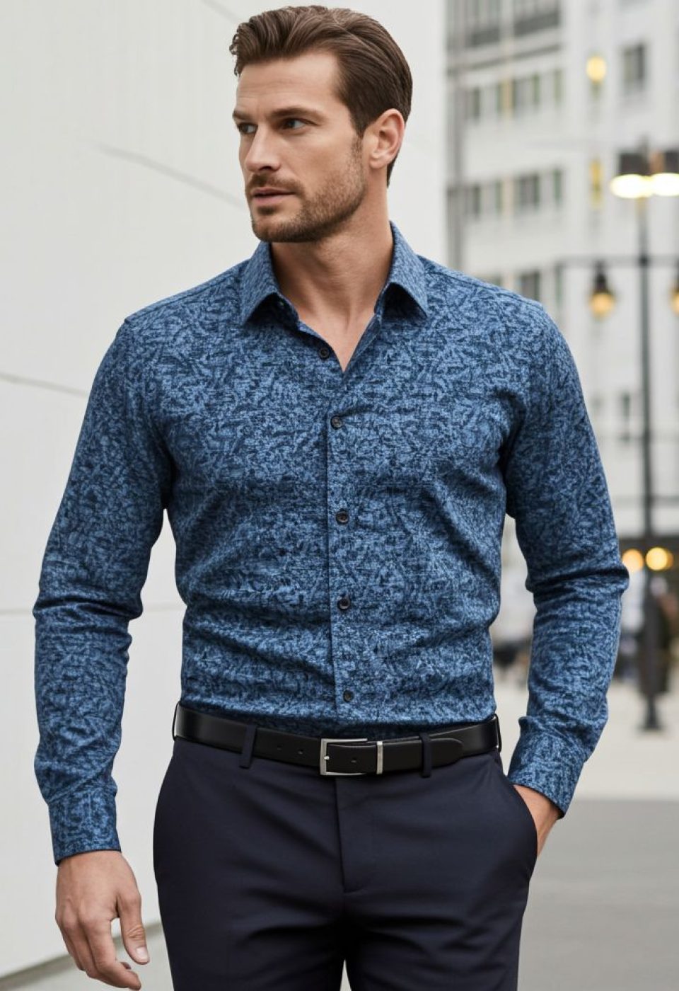 1139 CR KOT 006 Slim Fit Uzun Kol Desenli Erkek Gömlek 3GMK311139006 - Giovanni Fratelli