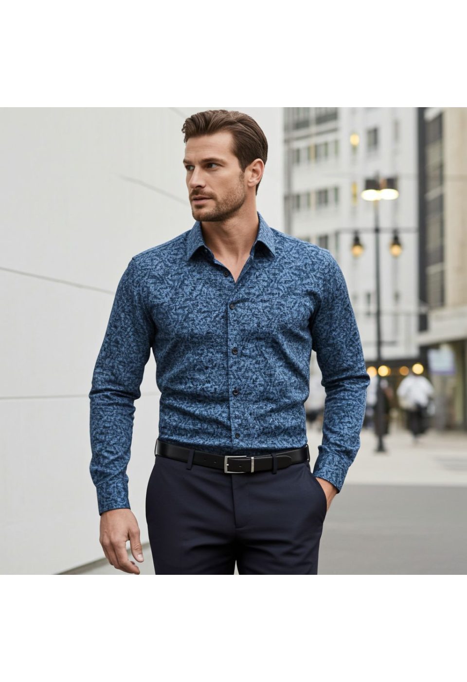 1139 CR KOT 006 Slim Fit Uzun Kol Desenli Erkek Gömlek 3GMK311139006 - Giovanni Fratelli