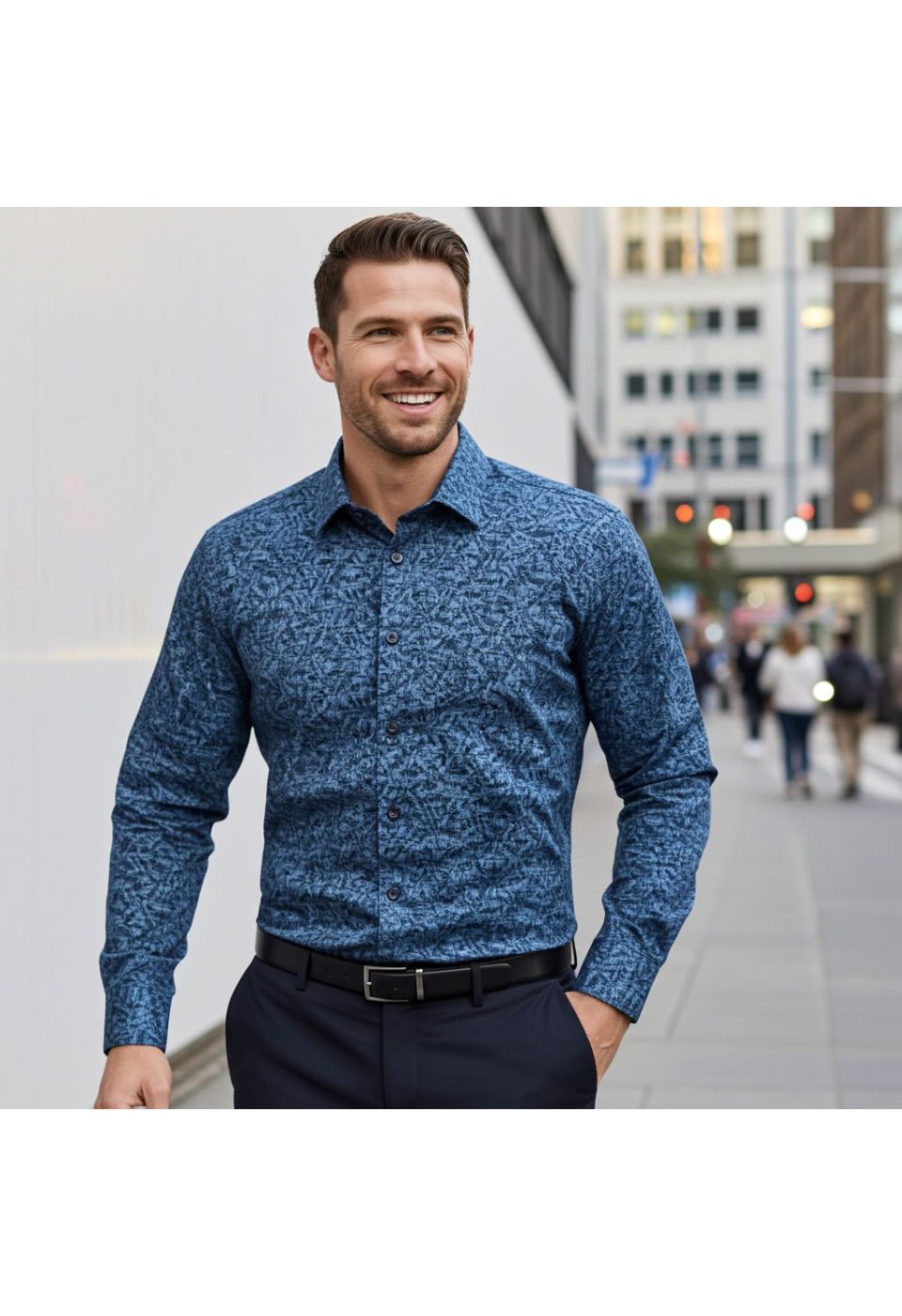 1139 CR KOT 006 Slim Fit Uzun Kol Desenli Erkek Gömlek 3GMK311139006 - Giovanni Fratelli