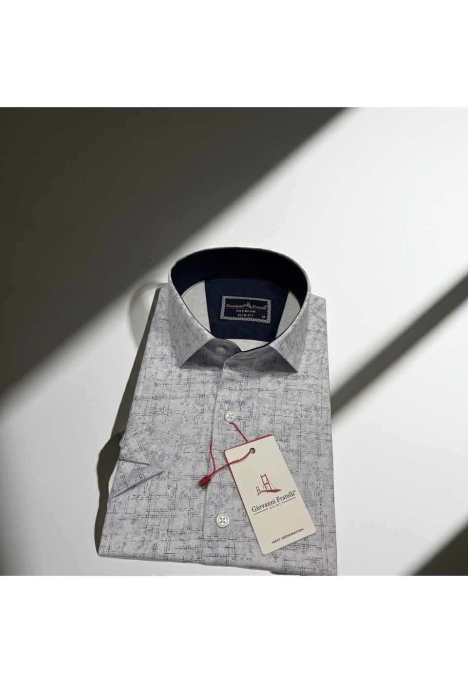 Slim Fit Kısa Kol Desenli Erkek Gömlek 3GMK321140001 - Giovanni Fratelli