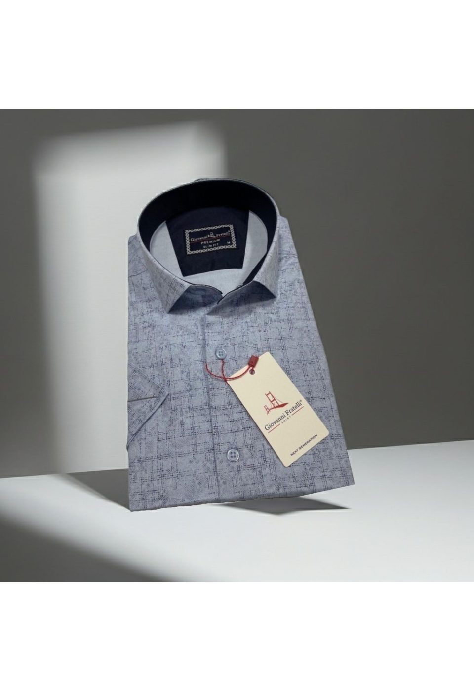 Slim Fit Kısa Kol Desenli Erkek Gömlek 3GMK321140002 - Giovanni Fratelli