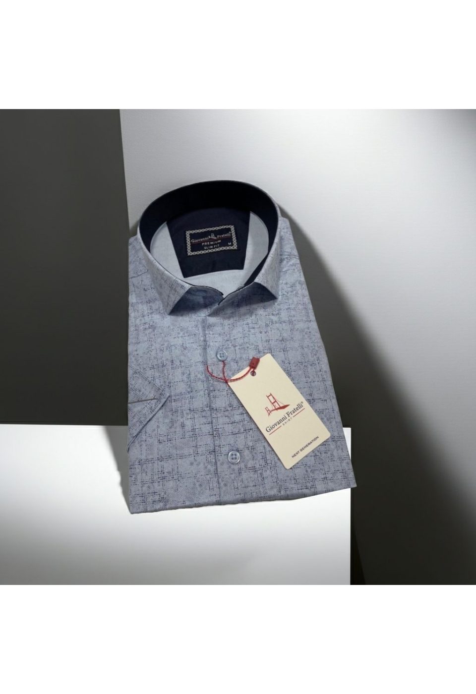 Slim Fit Kısa Kol Desenli Erkek Gömlek 3GMK321140002 - Giovanni Fratelli
