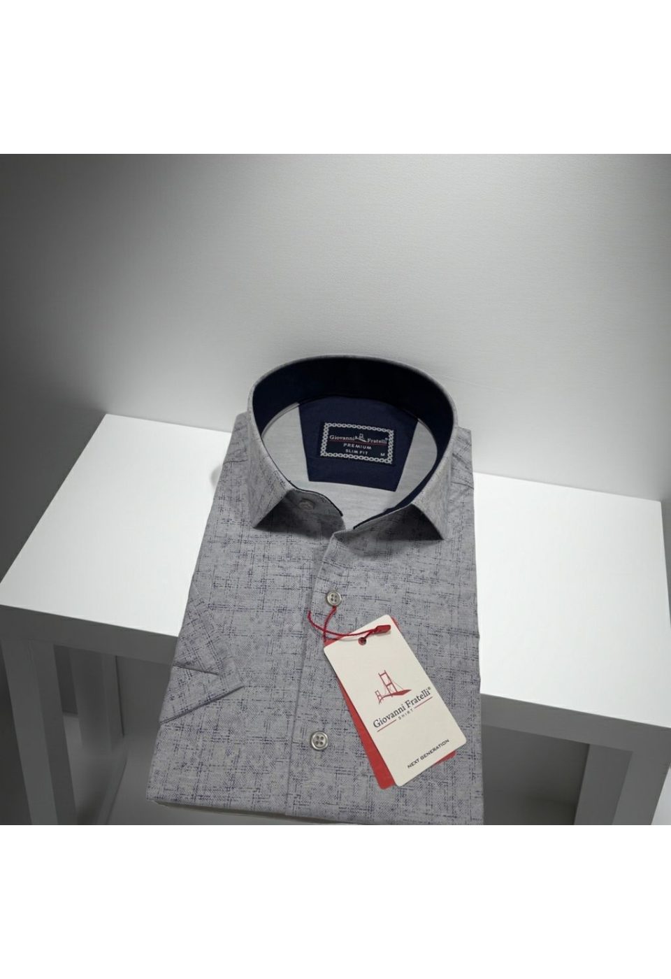 Slim Fit Kısa Kol Desenli Erkek Gömlek 3GMK321140003 - Giovanni Fratelli