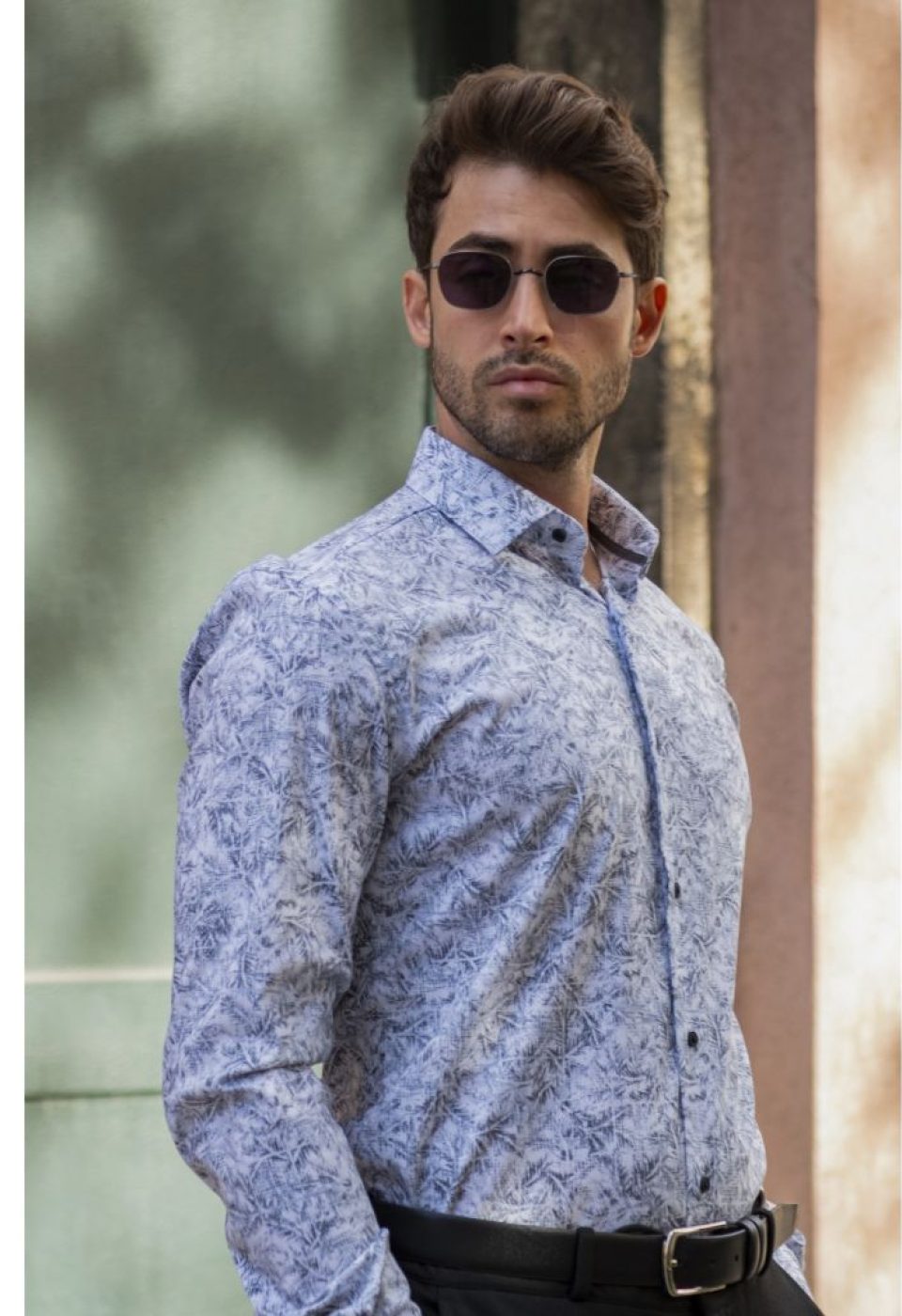 1140 CR KOT 001 Slim Fit Uzun Kol Desenli Erkek Gömlek 3GMK311140001 - Giovanni Fratelli