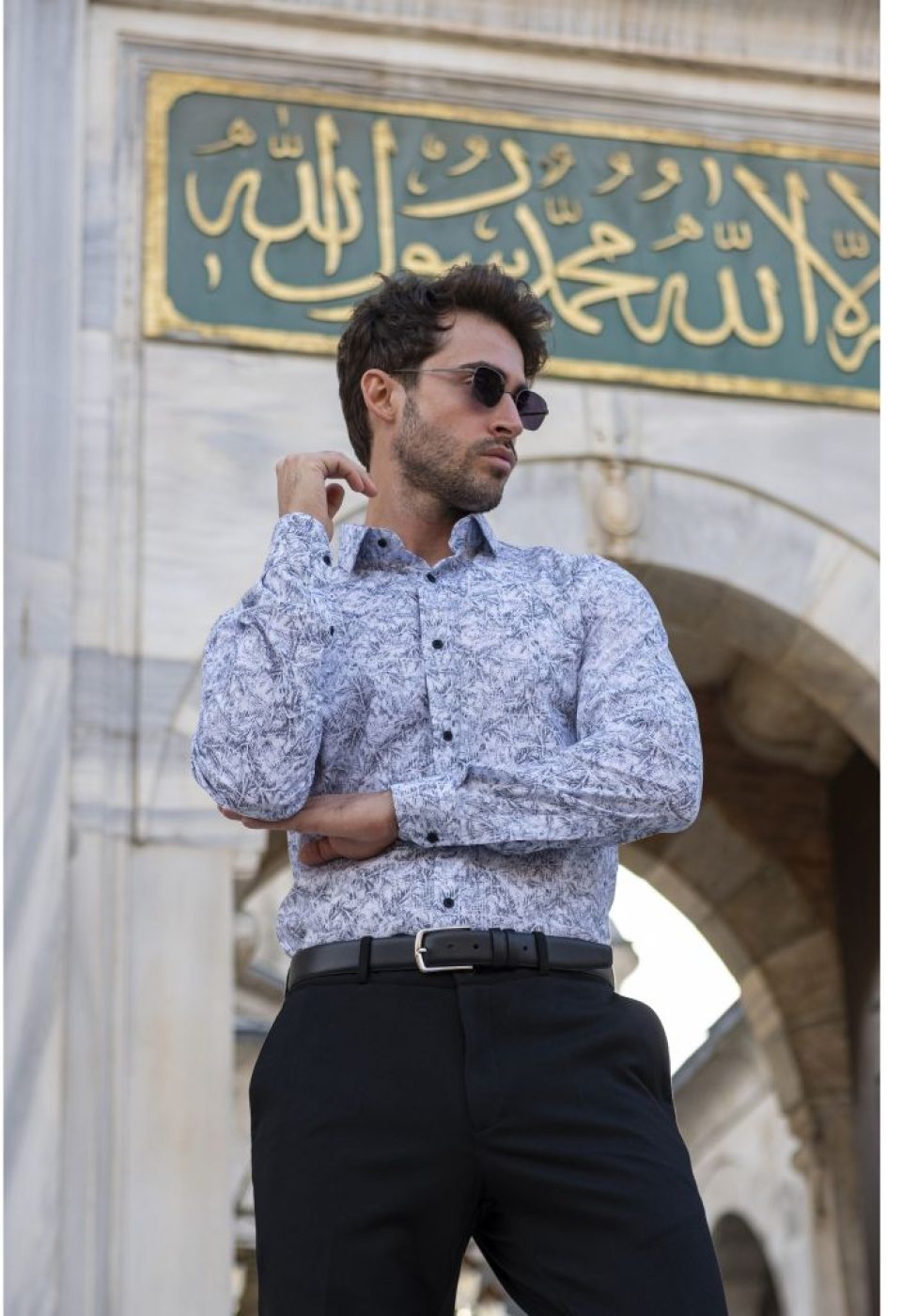 1140 CR KOT 001 Slim Fit Uzun Kol Desenli Erkek Gömlek 3GMK311140001 - Giovanni Fratelli