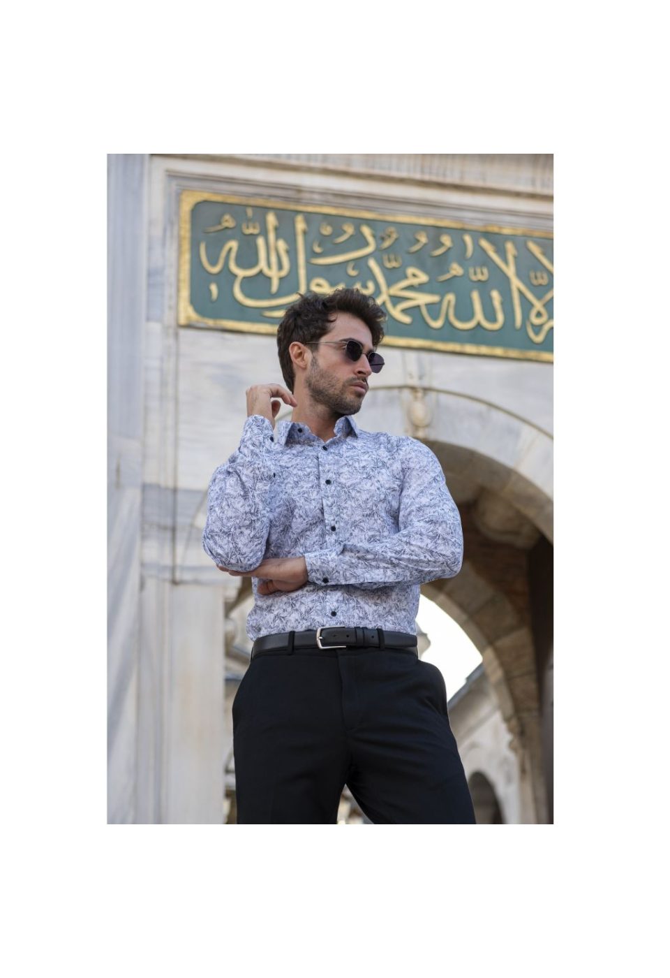 1140 CR KOT 001 Slim Fit Uzun Kol Desenli Erkek Gömlek 3GMK311140001 - Giovanni Fratelli