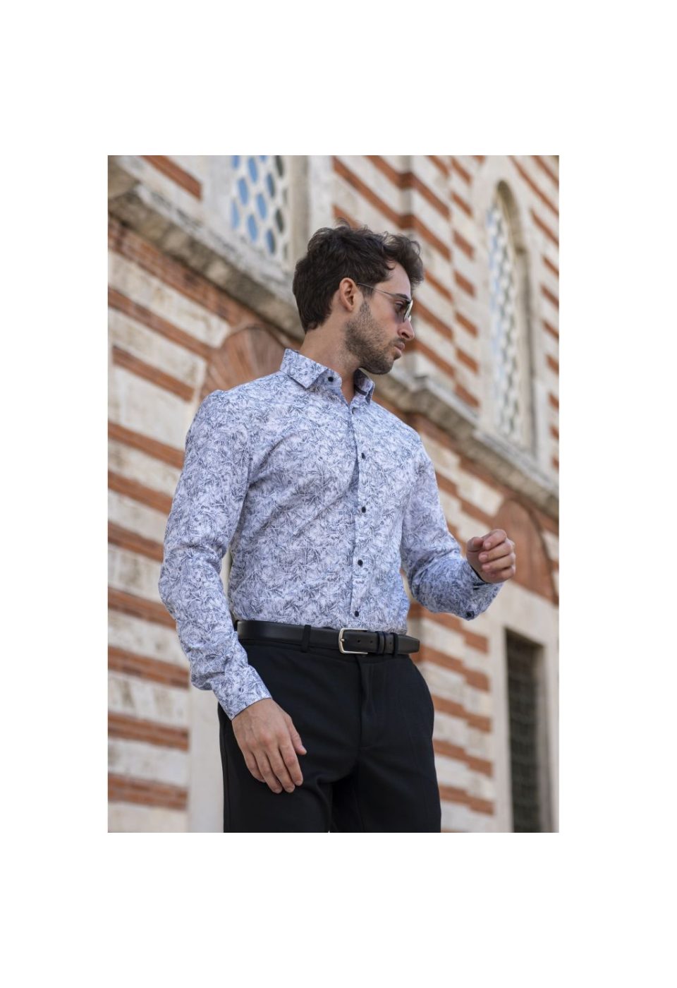 1140 CR KOT 001 Slim Fit Uzun Kol Desenli Erkek Gömlek 3GMK311140001 - Giovanni Fratelli